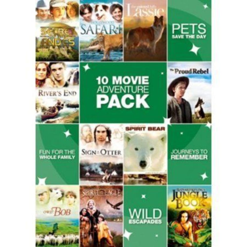 10 Movie Adventure Pack DVD Collection Echo Bridge Family Classics